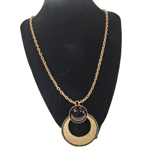 Gold And Black Necklace With 21 Inch Adjustable Chain. Add to bundle and SAVE! - Picture 6 of 8